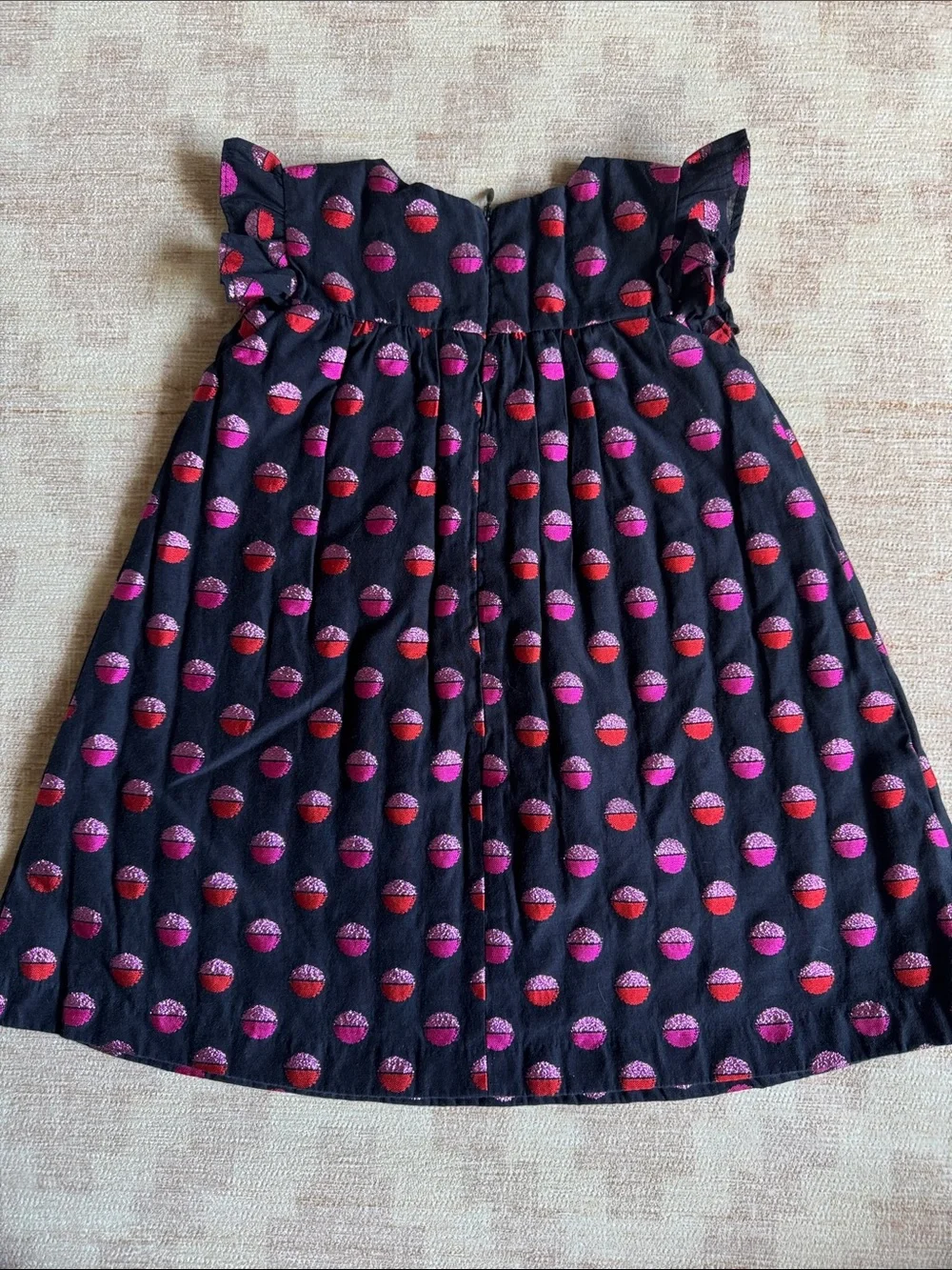 Gymboree Navy Dress with Pink & Red Metallic Dot Embroidery size 2T